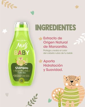 Shampoo Manzanilla y Seda Muss Baby 400 ml