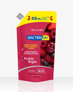 Jabón Líquido Antibacterial  Frutos Rojos Bacterion  1000 ml