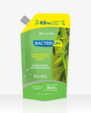 Jabón Líquido Antibacterial  Bambú Bacterion 1000 ml