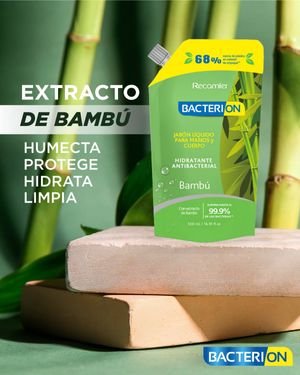 Jabón Líquido Antibacterial  Bambú Bacterion 500 ml