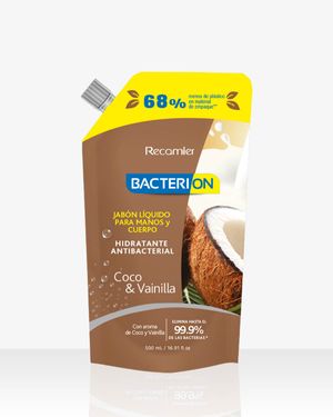 Jabón Líquido Antibacterial  Coco & Vainilla Bacterion 500 ml