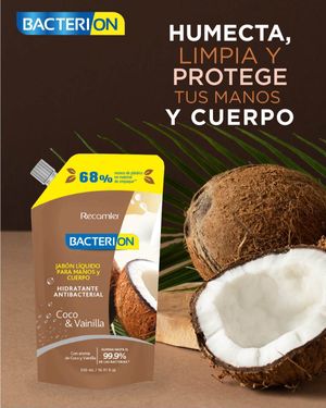 Jabón Líquido Antibacterial  Coco & Vainilla Bacterion 500 ml