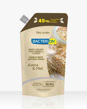 Jabón Líquido Antibacterial  Avena & Miel  Bacterion  1000 ml