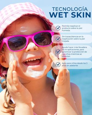 Bloqueador SPF 60 Crema Kids Wet Skin Tanga 130ml