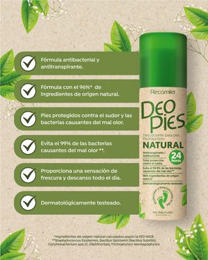 Desodorante Para Pies Piedralumbre Natural Deo Pies 260 ml